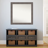 Large Non-Beveled Custom Wall Mirror - Country Barnwood Frame