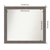 Large Non-Beveled Custom Wall Mirror - Country Barnwood Frame