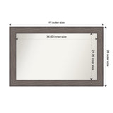 Large Non-Beveled Custom Wall Mirror - Country Barnwood Frame