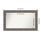 Large Non-Beveled Custom Wall Mirror - Country Barnwood Frame