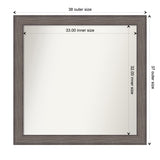Large Non-Beveled Custom Wall Mirror - Country Barnwood Frame