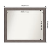 Large Non-Beveled Custom Wall Mirror - Country Barnwood Frame