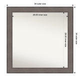 Large Non-Beveled Custom Wall Mirror - Country Barnwood Frame