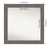 Large Non-Beveled Custom Wall Mirror - Country Barnwood Frame