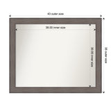 Large Non-Beveled Custom Wall Mirror - Country Barnwood Frame