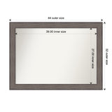 Large Non-Beveled Custom Wall Mirror - Country Barnwood Frame