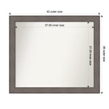 Large Non-Beveled Custom Wall Mirror - Country Barnwood Frame