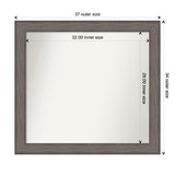 Large Non-Beveled Custom Wall Mirror - Country Barnwood Frame