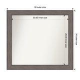 Large Non-Beveled Custom Wall Mirror - Country Barnwood Frame