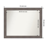 Large Non-Beveled Custom Wall Mirror - Country Barnwood Frame