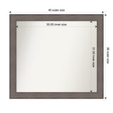 Large Non-Beveled Custom Wall Mirror - Country Barnwood Frame