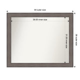 Large Non-Beveled Custom Wall Mirror - Country Barnwood Frame