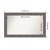 Large Non-Beveled Custom Wall Mirror - Country Barnwood Frame