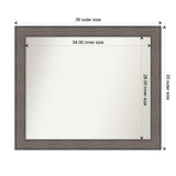 Large Non-Beveled Custom Wall Mirror - Country Barnwood Frame