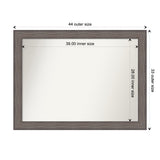 Large Non-Beveled Custom Wall Mirror - Country Barnwood Frame