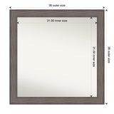 Large Non-Beveled Custom Wall Mirror - Country Barnwood Frame