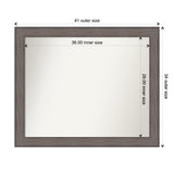 Large Non-Beveled Custom Wall Mirror - Country Barnwood Frame