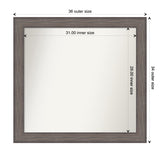 Large Non-Beveled Custom Wall Mirror - Country Barnwood Frame
