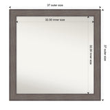 Large Non-Beveled Custom Wall Mirror - Country Barnwood Frame