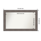 Large Non-Beveled Custom Wall Mirror - Country Barnwood Frame