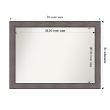 Large Non-Beveled Custom Wall Mirror - Country Barnwood Frame