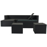 Large Outdoor PE Rattan Wicker Sectional Sofa Set, 5-Piece Movable Cushion Lounger Couch