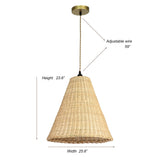 Large 26in. Natural Rattan Pendant Light