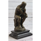 Large Rodin Famous The Thinker Bronze Marble Sculpture Art Deco Marble Figurine