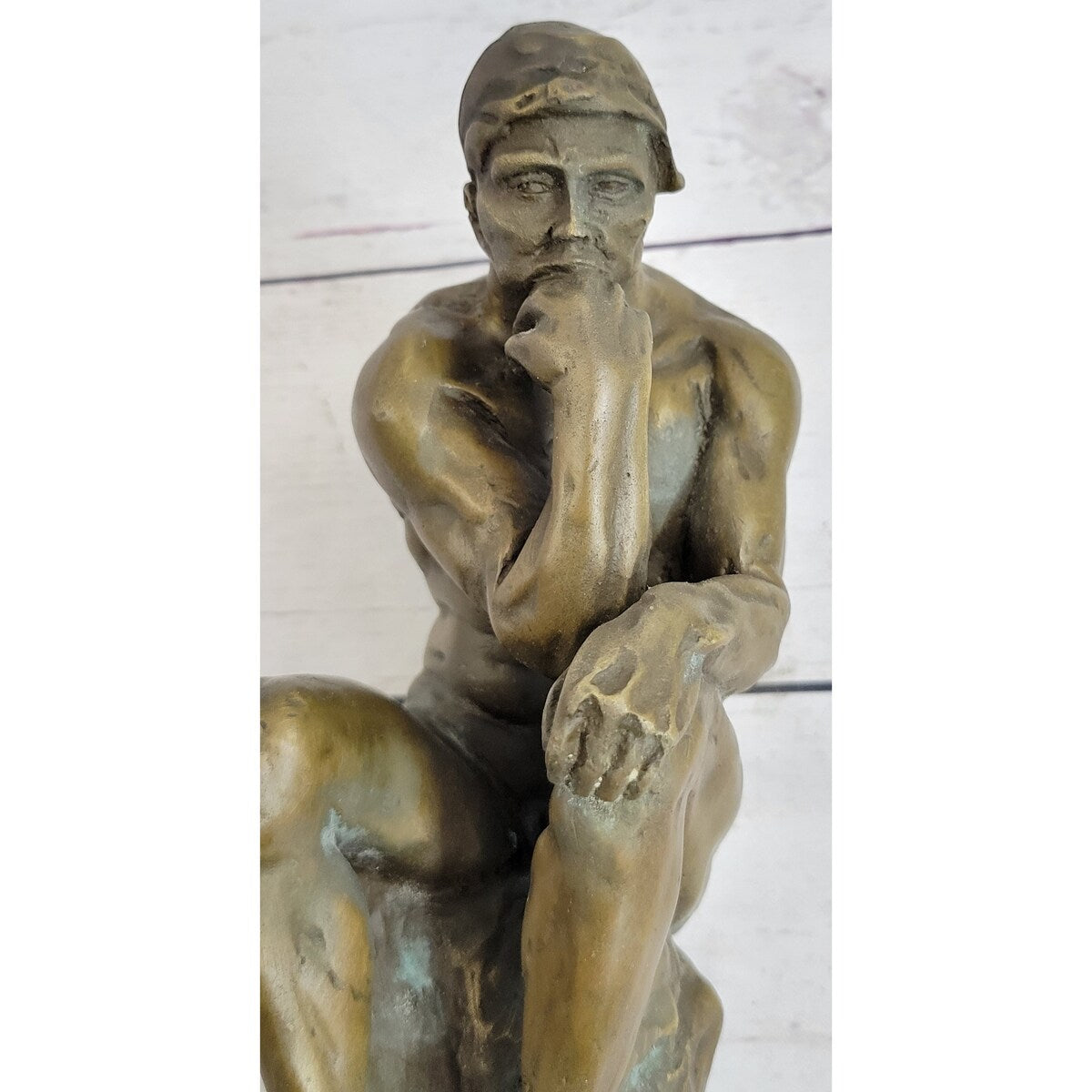 Large Rodin Famous The Thinker Bronze Marble Sculpture Art Deco Marble Figurine