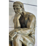 Large Rodin Famous The Thinker Bronze Marble Sculpture Art Deco Marble Figurine