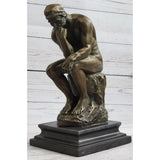 Large Rodin Famous The Thinker Bronze Marble Sculpture Art Deco Marble Figurine