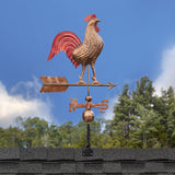 Large Rooster Weathervane - Pure Copper Hand Finished Multi-Color Patina by Good Directions