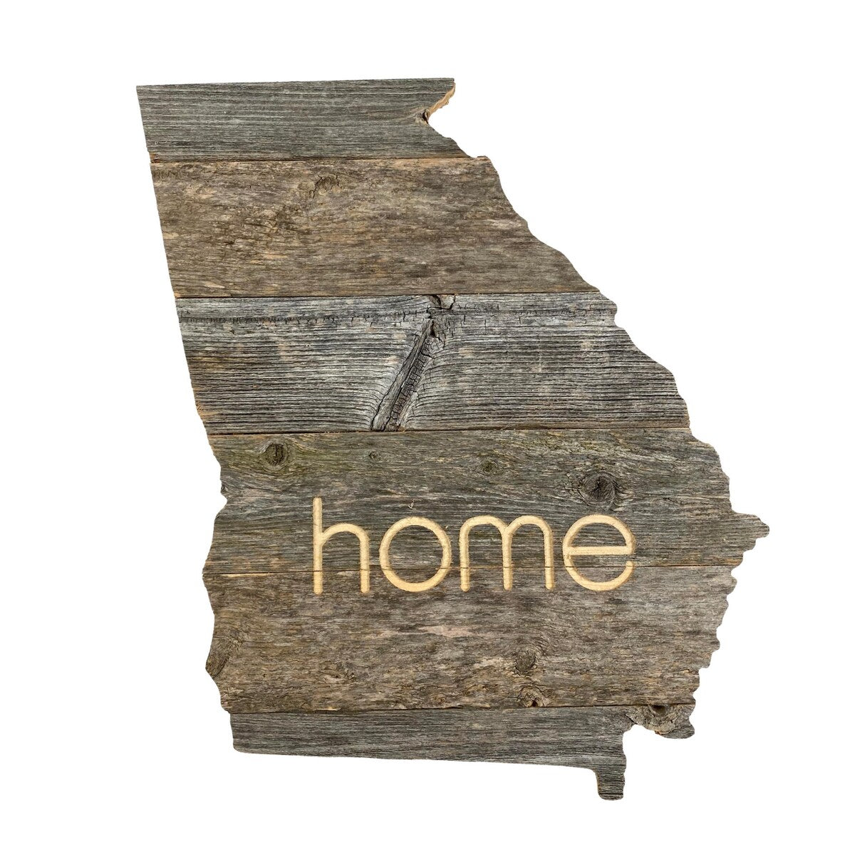 Large Rustic Farmhouse Georgia Home State Reclaimed Wood Wall Sign
