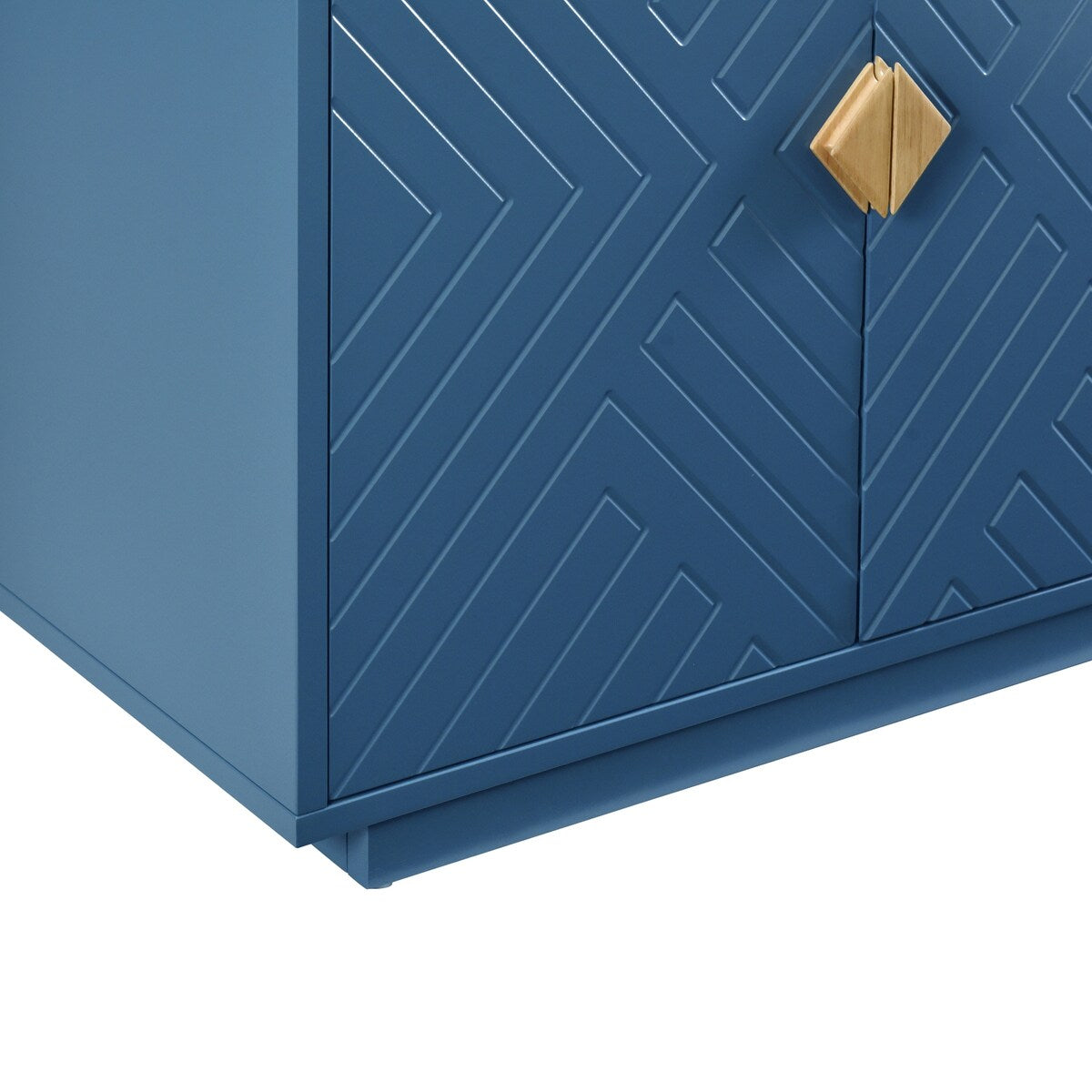 Large Storage Cabinet Sideboard Buffet Cabinet with Wooden Triangular Handles and Adjustable Shelves for Living Dining Room