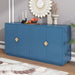 Large Storage Cabinet Sideboard Buffet Cabinet with Wooden Triangular Handles and Adjustable Shelves for Living Dining Room