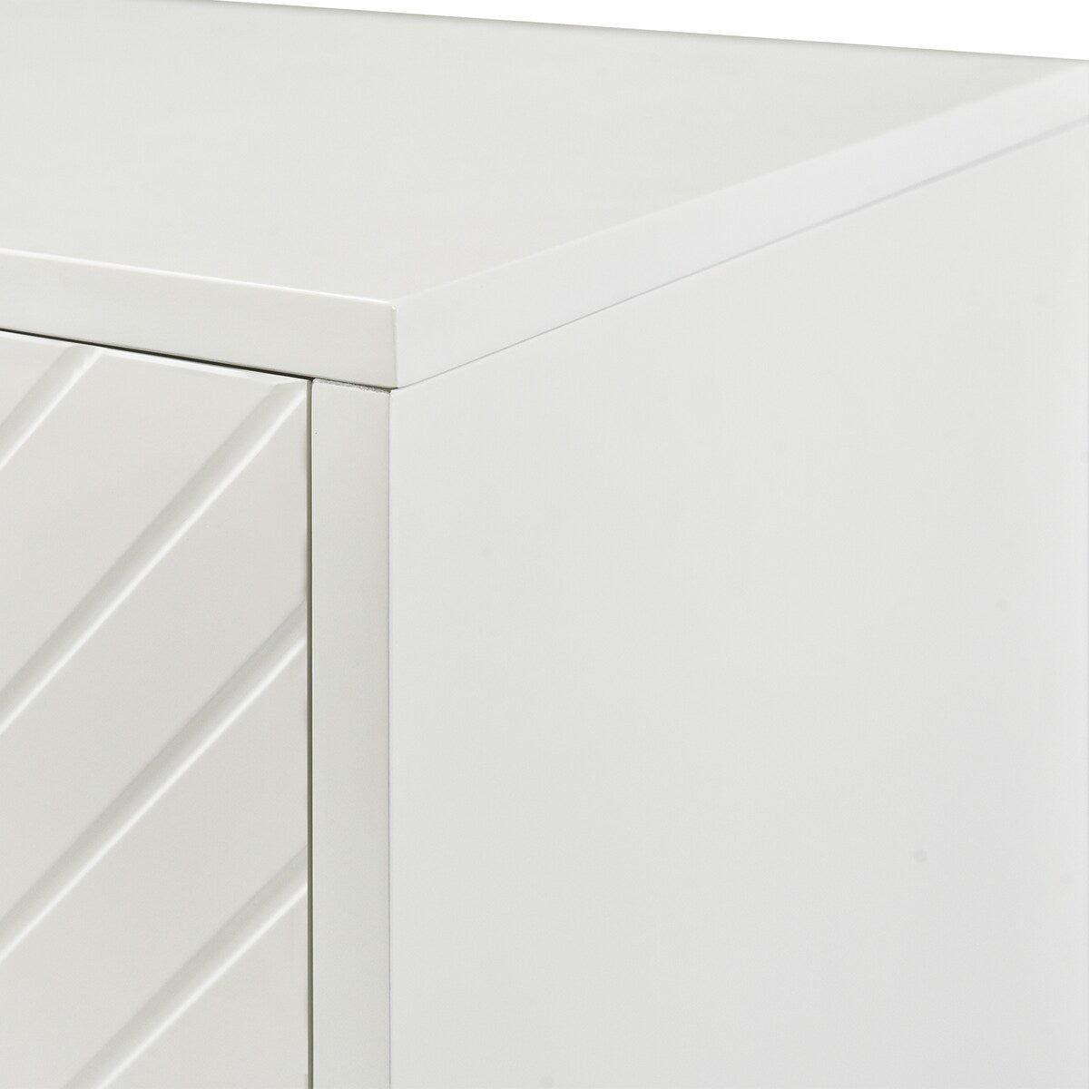 Large Storage Cabinet Sideboard Buffet Cabinet with Wooden Triangular Handles and Adjustable Shelves for Living Dining Room