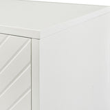 Large Storage Cabinet Sideboard Buffet Cabinet with Wooden Triangular Handles and Adjustable Shelves for Living Dining Room
