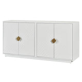 Large Storage Cabinet Sideboard Buffet Cabinet with Wooden Triangular Handles and Adjustable Shelves for Living Dining Room