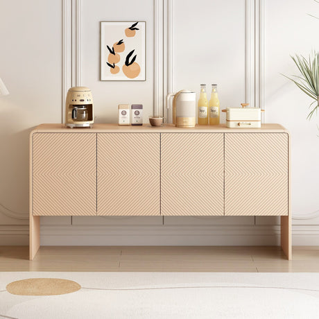 Large Storage Space Sideboard With 4 Doors And Rebound Device