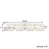 Large Teddy Velvet Fabric 4-pieces Modular Sectional sofa