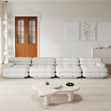 Large Teddy Velvet Fabric 4-pieces Modular Sectional sofa
