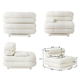 Large Teddy Velvet Fabric 4-pieces Modular Sectional sofa