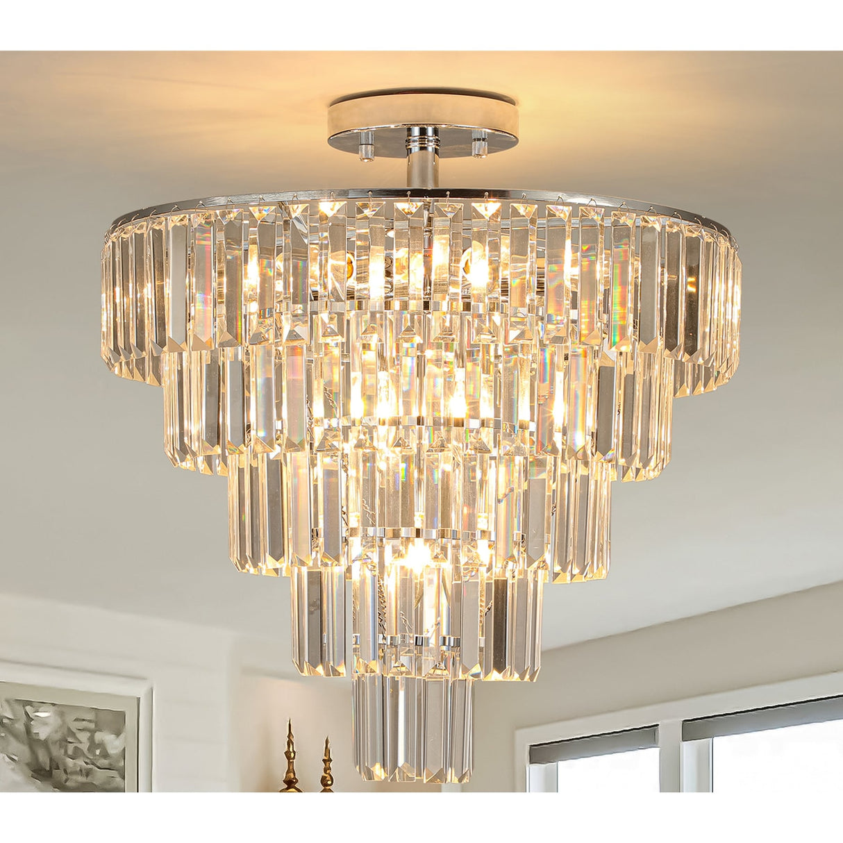Large crystal chandelier