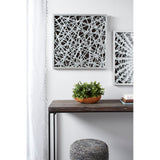 Large Square Modern Abstract Art Black and White Paper Shadow Box Wall Art 23.5 x 23.5 - 24 x 2 x 24