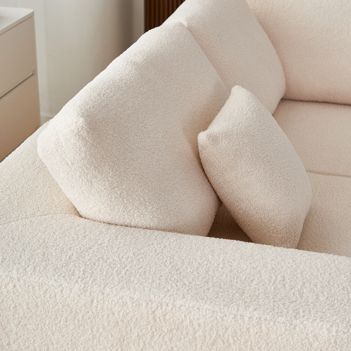 Large Modular Sherpa Fabric Couch for Living Room, High-Density Foam, Comfortable, Easy Assembly
