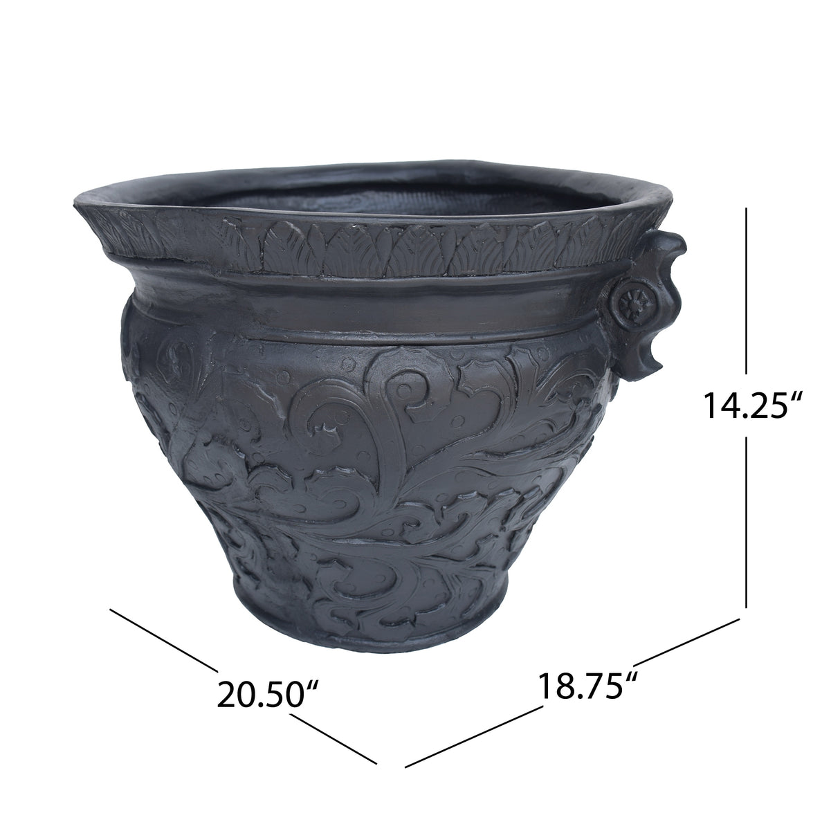 Largo Roman Botanical Round Lightweight Concrete Garden Urn Planter Pot by Christopher Knight Home