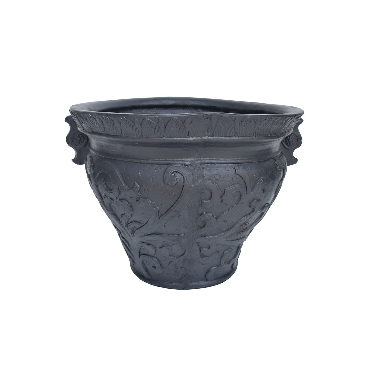 Largo Roman Botanical Round Lightweight Concrete Garden Urn Planter Pot by Christopher Knight Home