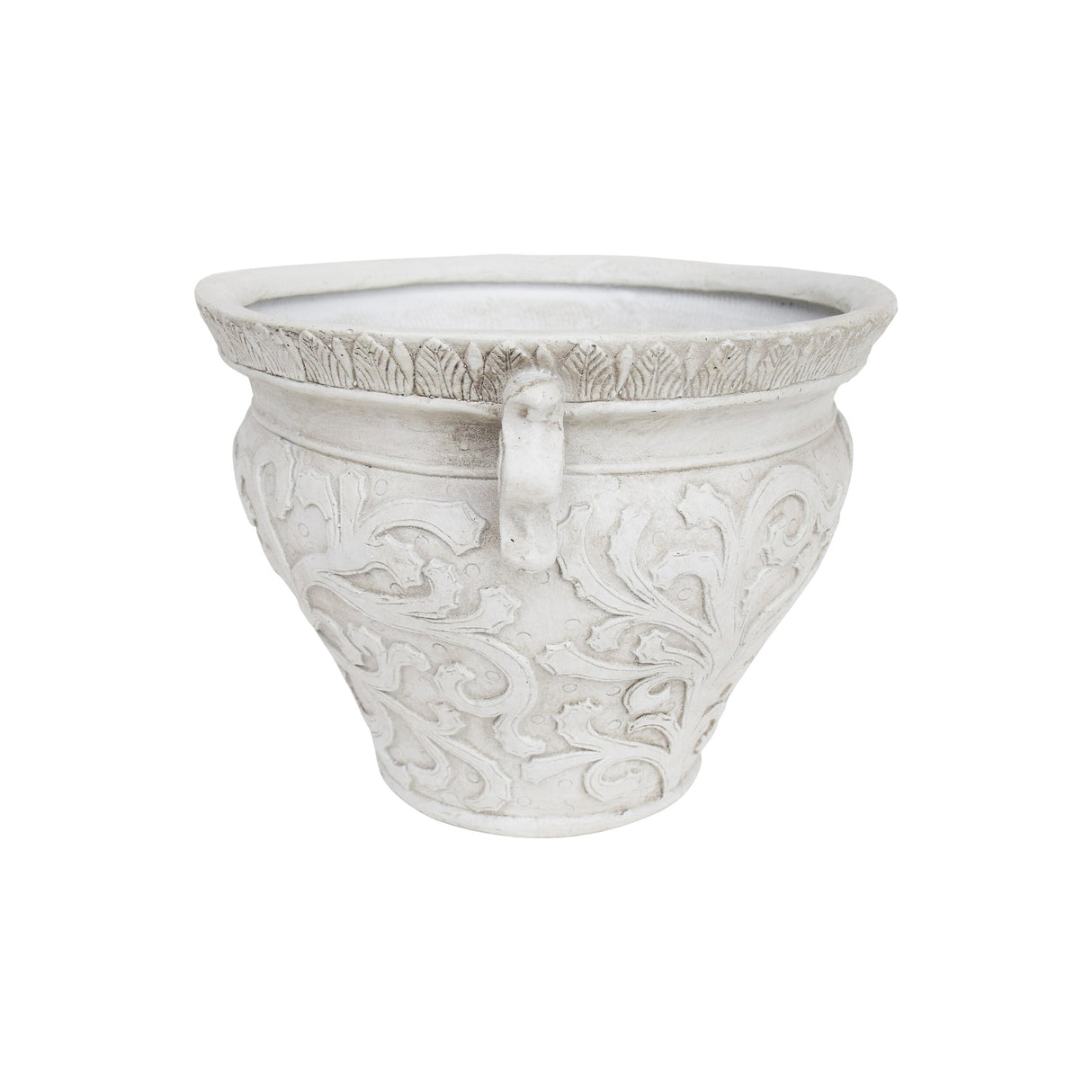 Largo Roman Botanical Round Lightweight Concrete Garden Urn Planter Pot by Christopher Knight Home