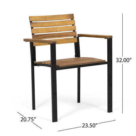 Laris Outdoor Wood Dining Chairs (Set of 2) by Christopher Knight Home