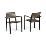 Laris Outdoor Wood Dining Chairs (Set of 2) by Christopher Knight Home